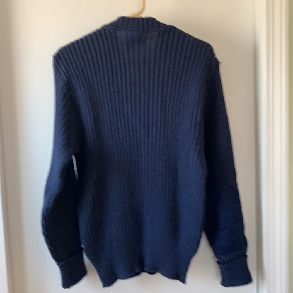 Citadel Vintage Ribbed Virgin Wool V Neck Sweater M